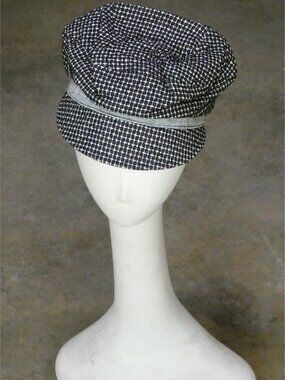 Lotus Soft Grey & White Cotton Newsboy Hat